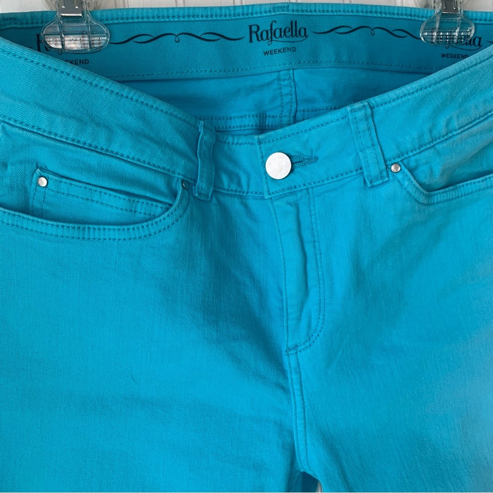 Rafaella Slimming Weekend Teal (Size 10) Jean Pants (with front & back pockets) - Picture 4 of 6